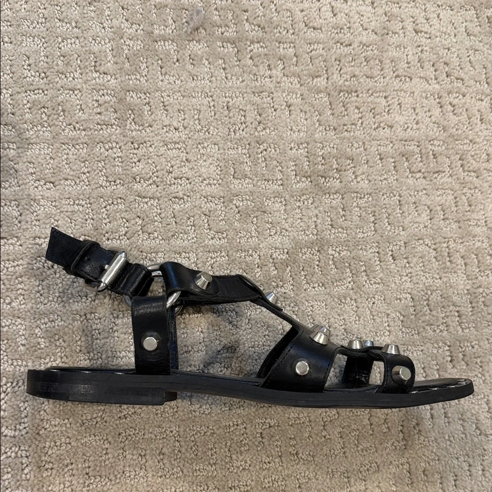 McQ by Alexander McQueen Black Sandals with Metallic Studs - Picture 5 of 6